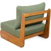 Christopher Knight Home Hopi Set of 2 Outdoor Club Chair with Water Resistant, Acacia Wood Lounge Chair Outdoor, Patio Low Profile Accent Chairs, Comfy Reading Chairs for Garden Backyard, Teak + Green(Teak + Green)