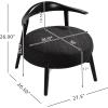 Christopher Knight Home Ipomoea Low Back Accent Chair, Living Room Lounge Chair, Comfy Chair for Bedroom, Wooden Side Chair with Armrest, Reading Chair with Soft Fabric Cushion, Beige+Black(Black)