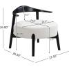Christopher Knight Home Ipomoea Low Back Accent Chair, Living Room Lounge Chair, Comfy Chair for Bedroom, Wooden Side Chair with Armrest, Reading Chair with Soft Fabric Cushion, Beige+Black(Beige+black)