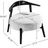 Christopher Knight Home Ipomoea Low Back Accent Chair, Living Room Lounge Chair, Comfy Chair for Bedroom, Wooden Side Chair with Armrest, Reading Chair with Soft Fabric Cushion, Beige+Black(White+black)