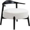 Christopher Knight Home Ipomoea Low Back Accent Chair, Living Room Lounge Chair, Comfy Chair for Bedroom, Wooden Side Chair with Armrest, Reading Chair with Soft Fabric Cushion, Beige+Black(Beige+black)
