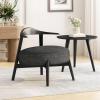 Christopher Knight Home Ipomoea Low Back Accent Chair, Living Room Lounge Chair, Comfy Chair for Bedroom, Wooden Side Chair with Armrest, Reading Chair with Soft Fabric Cushion, Beige+Black(Black)