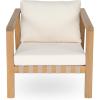 Christopher Knight Home Irelia Modern Patio Chair, Acacia Wood and Rope Club Chair, Lounge Chair Outdoor with Waterproof Cushions for Backyard/Deck/Poolside/Garden, Beige + Light Teak