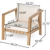 Christopher Knight Home Irelia Modern Patio Chair, Acacia Wood and Rope Club Chair, Lounge Chair Outdoor with Waterproof Cushions for Backyard/Deck/Poolside/Garden, Beige + Light Teak