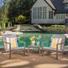 Christopher Knight Home Leah 2-Seater Acacia Wood Outdoor Patio Furniture Set, Outdoor Conversation Chat Set with Cushion, Adirondack Chairs Set of 2 + Side Table Set for Backyard Balcony, Teak+Beige(Grey Finish / Grey)