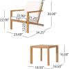 Christopher Knight Home Leah 2-Seater Acacia Wood Outdoor Patio Furniture Set, Outdoor Conversation Chat Set with Cushion, Adirondack Chairs Set of 2 + Side Table Set for Backyard Balcony, Teak+Beige(Teak + Beige)