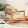 Christopher Knight Home Lucky Patio Acacia Wood Club Chair with Cushions, Comfy Lounge Chair Outdoor, Stylish Garden Seating, Semi-Circular Back Armchair for Porch, Backyard, Beige + Light Teak