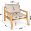 Christopher Knight Home Nancy Patio Acacia Wood Club Chair with Cushions, Comfy Lounge Chair Outdoor, Stylish Garden Seating, Rope Weaving Back, Ideal for Porch, Backyard, Beige + Light Teak