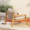Christopher Knight Home Nancy Patio Acacia Wood Club Chair with Cushions, Comfy Lounge Chair Outdoor, Stylish Garden Seating, Rope Weaving Back, Ideal for Porch, Backyard, Beige + Light Teak
