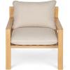 Christopher Knight Home Nancy Patio Acacia Wood Club Chair with Cushions, Comfy Lounge Chair Outdoor, Stylish Garden Seating, Rope Weaving Back, Ideal for Porch, Backyard, Beige + Light Teak