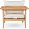 Christopher Knight Home Ordel Acacia Wood Patio Accent Chair with Ottoman Footrest, Wooden Lounge Chair Outdoor and Ottoman Set, Comfy Reading Chair with Footrest Stool, Beige+Light Teak