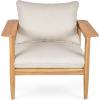 Christopher Knight Home Ordel Acacia Wood Patio Accent Chair with Removable Cushions, Wooden Lounge Chair Outdoor with Wide Armrest, Comfy Reading Chair for Garden/Backyard, Beige+Light Teak