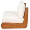 Christopher Knight Home Poppy Outdoor Club Chair with Water Resistant, Acacia Wood Lounge Chair Outdoor, Patio Low Profile Accent Chair, Comfy Reading Chair for Garden Backyard, Teak + Beige(Teak + Beige)