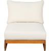 Christopher Knight Home Poppy Outdoor Club Chair with Water Resistant, Acacia Wood Lounge Chair Outdoor, Patio Low Profile Accent Chair, Comfy Reading Chair for Garden Backyard, Teak + Beige(Teak + Beige)