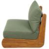 Christopher Knight Home Poppy Outdoor Club Chair with Water Resistant, Acacia Wood Lounge Chair Outdoor, Patio Low Profile Accent Chair, Comfy Reading Chair for Garden Backyard, Teak + Beige(Teak + Green)