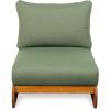 Christopher Knight Home Poppy Outdoor Club Chair with Water Resistant, Acacia Wood Lounge Chair Outdoor, Patio Low Profile Accent Chair, Comfy Reading Chair for Garden Backyard, Teak + Beige(Teak + Green)
