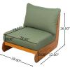 Christopher Knight Home Poppy Outdoor Club Chair with Water Resistant, Acacia Wood Lounge Chair Outdoor, Patio Low Profile Accent Chair, Comfy Reading Chair for Garden Backyard, Teak + Beige(Teak + Green)