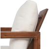 Christopher Knight Home Shank Patio Club Chair with Removable Cushion, Acacia Wood Armchair, Outdoor Low Profile Garden Chair, Comfy Single Lounge Chair Outdoor for Poolside, Beige + Light Grey(Beige + Mocha)