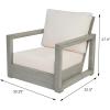Christopher Knight Home Shank Patio Club Chair with Removable Cushion, Acacia Wood Armchair, Outdoor Low Profile Garden Chair, Comfy Single Lounge Chair Outdoor for Poolside, Beige + Light Grey(Beige + Light Grey)