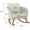 Christopher Knight Home Siwoo Wooden Frame Outdoor Rocking Chairs Set of 2, Wicker Rocker Chair with Soft Cushions, Contemporary Patio Rockers, Rocking Chair for Indoor/Outdoor, Gray + Natural(Beige + Natural)