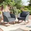 Christopher Knight Home Siwoo Wooden Frame Outdoor Rocking Chairs Set of 2, Wicker Rocker Chair with Soft Cushions, Contemporary Patio Rockers, Rocking Chair for Indoor/Outdoor, Gray + Natural(Gray + Natural)