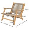 Christopher Knight Home Veera Patio Chair Set of 2 with Acacia Wood Frame and Handwoven Rope, Outdoor Lounge Chair, Stylish Outdoor Accent Chair for Garden/Deck/Backyard, Beige + Light Teak(Beige + Light Teak)
