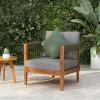 Christopher Knight Home Vinny Outdoor Accent Chair, Acacia Wood Club Chair, Handwoven Rope Armchair with Removable Cushions, Comfort Seating Single Reading Sofa for Garden Backyard Porch, Green+Beige(Green+grey)