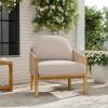 Christopher Knight Home Grotta Acacia Wood Patio Accent Chair, Wooden Lounge Chair Outdoor, Outdoor Barrel Chair with Rope Weave+Removable Cushion, Curved Backrest Single Lounge Sofa, Beige+Teak(Beige+teak)