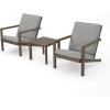 Christopher Knight Home Leah 2-Seater Acacia Wood Outdoor Patio Furniture Set, Outdoor Conversation Chat Set with Cushion, Adirondack Chairs Set of 2 + Side Table Set for Backyard Balcony, Teak+Beige(Grey Finish / Grey)