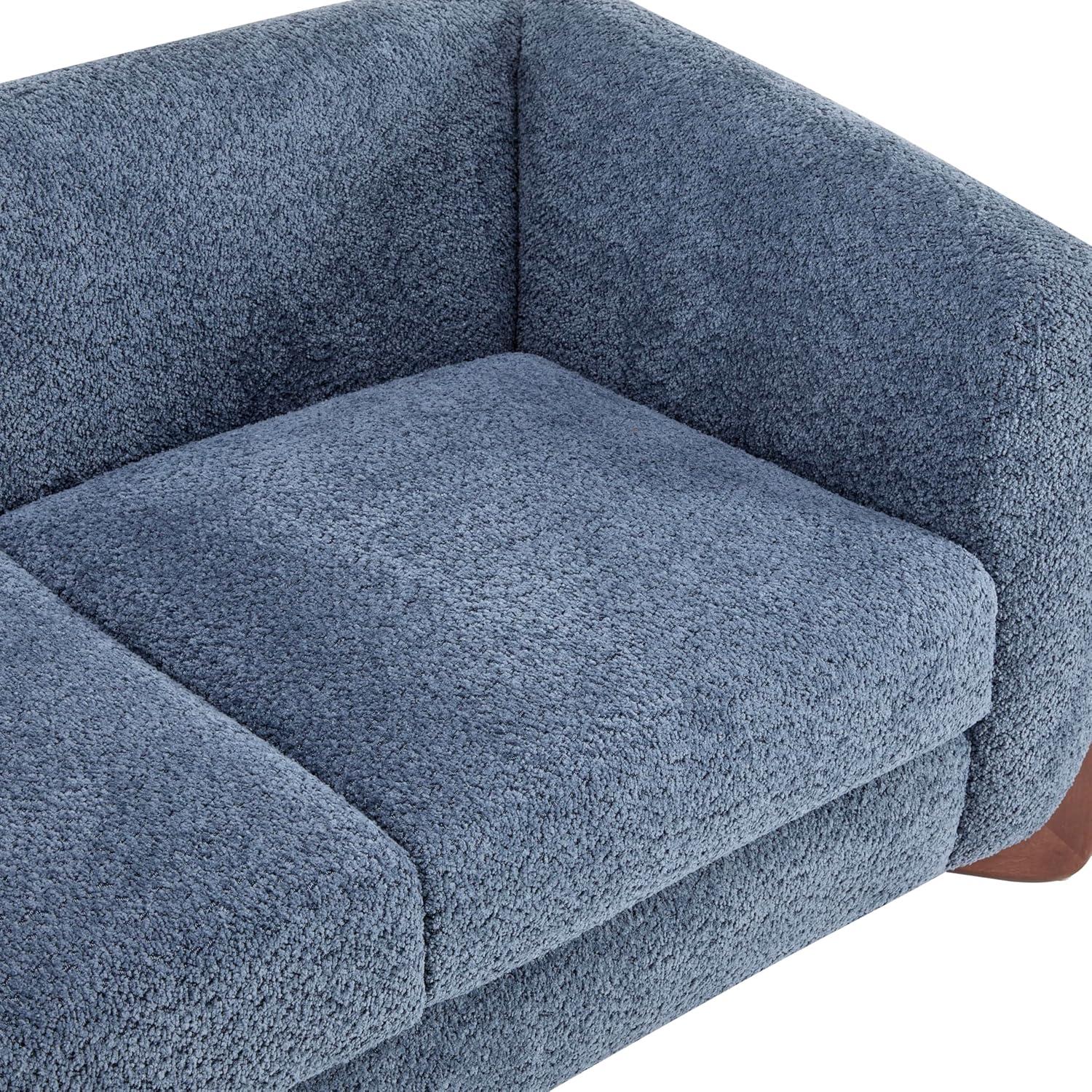 image:imageChristopher Knight Home Almad 2 Pieces Sofa Couch Set Cozy 3Seater Sofa and Loveseat for Living Room Upholstered Couch Chair Soft Seating Lounge Sofa with Wood Frame Boucle Fabric Navy BlueNavy Blue
