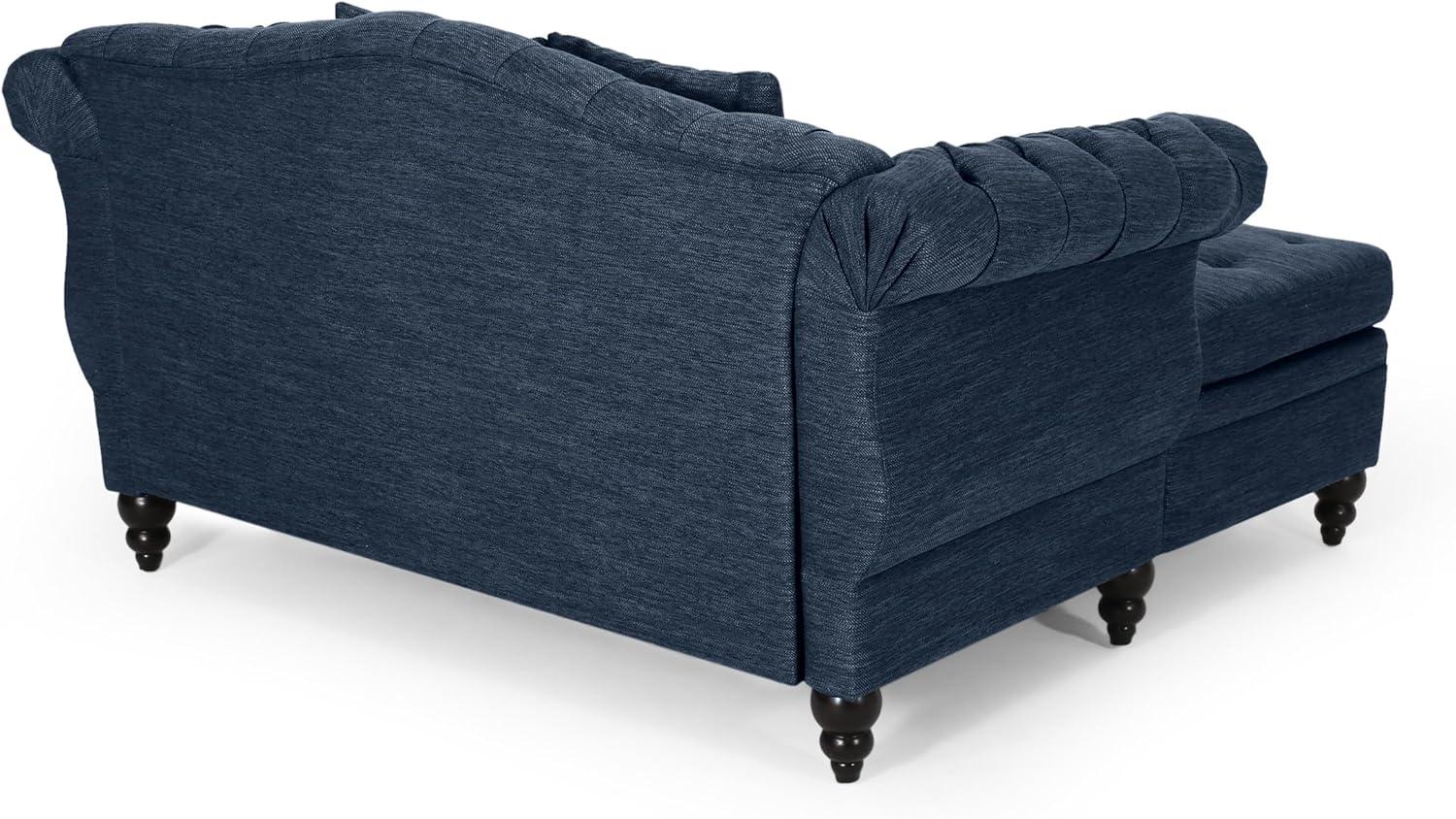 image:imageChristopher Knight Home Audrey 6250 Tufted Loveseat Chaise Sleeper Sofa Scroll Armchair Upholstered Loveseat Sofa Chair Large Leisure Couch Bed Oversized Lounge Chair for Living Room BlueNavy Blue