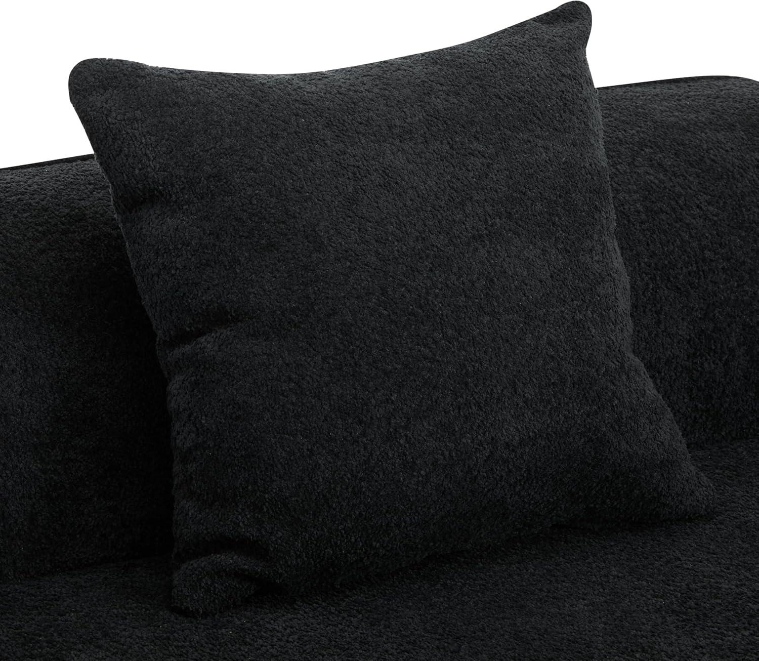 image:imageChristopher Knight Home Braebt 126 Comfy Upholstered Cloud Couch 5Seater Sofa Couches Curved Modular Sectional Sofa with 4 Throw Pillows for Living Room Study No Assembly Required AlmondBlack