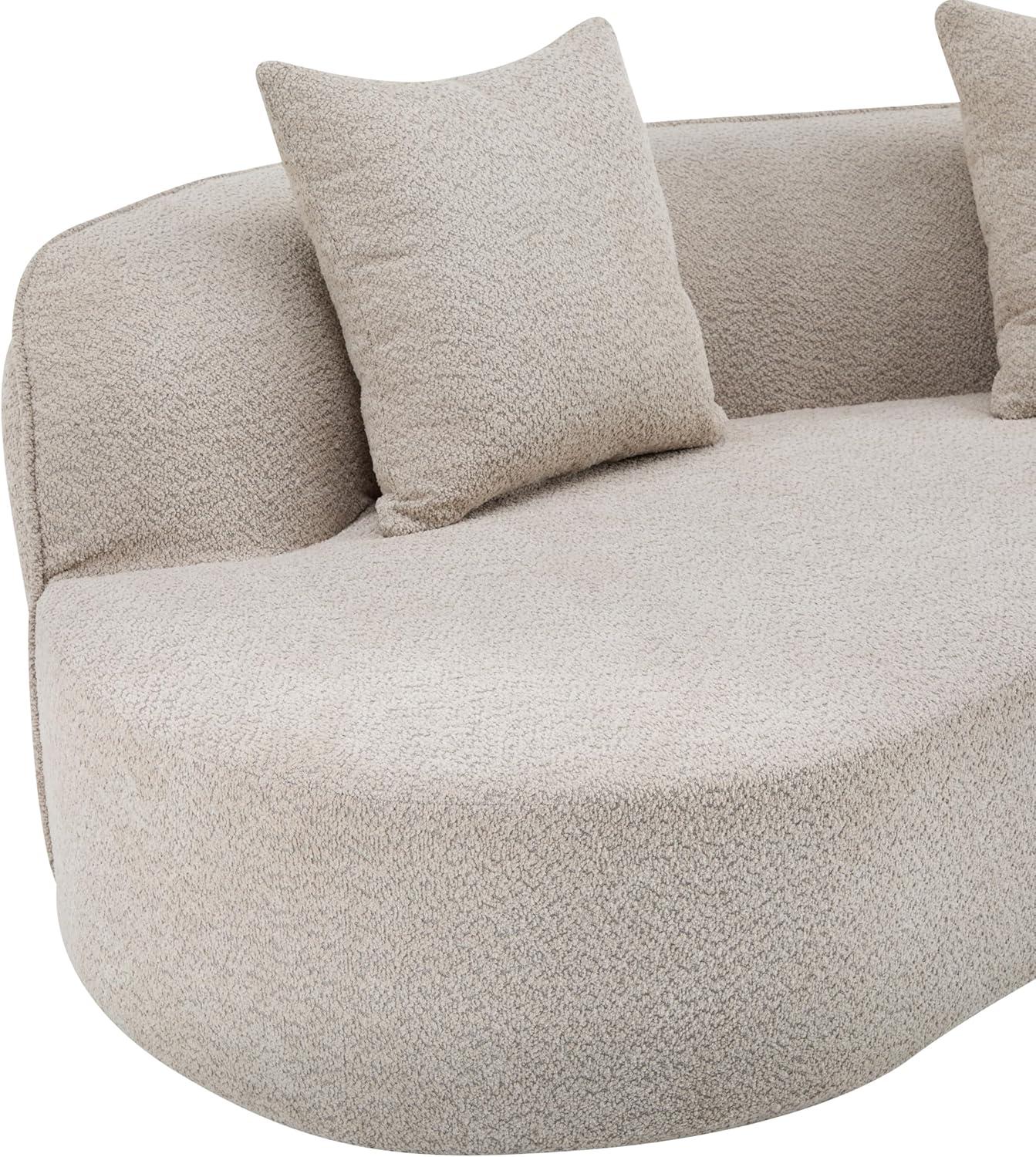 image:imageChristopher Knight Home Braebt 126 Comfy Upholstered Cloud Couch 5Seater Sofa Couches Curved Modular Sectional Sofa with 4 Throw Pillows for Living Room Study No Assembly Required AlmondAlmond