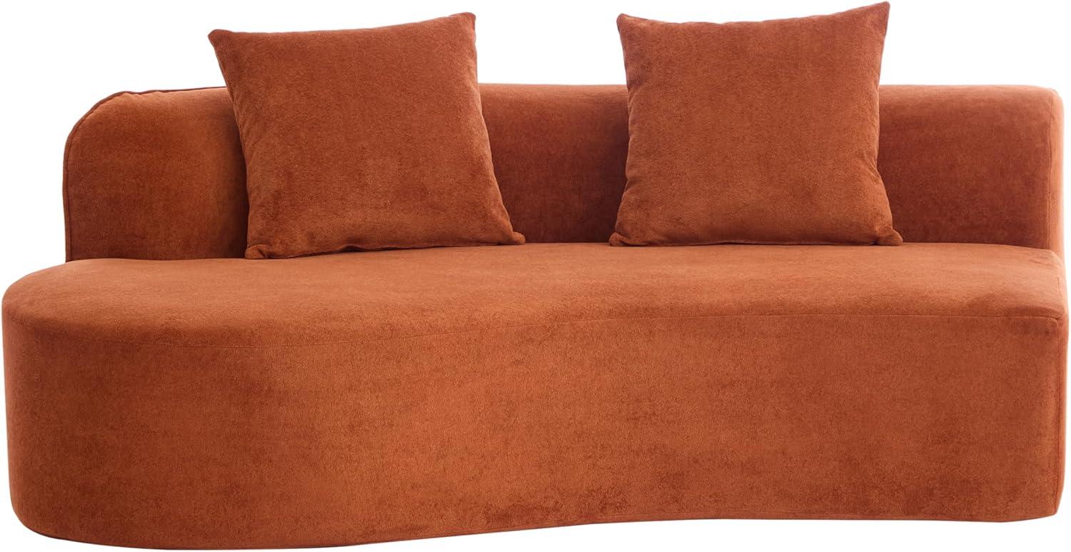 image:imageChristopher Knight Home Braebt 126 Comfy Upholstered Cloud Couch 5Seater Sofa Couches Curved Modular Sectional Sofa with 4 Throw Pillows for Living Room Study No Assembly Required AlmondDark Orange