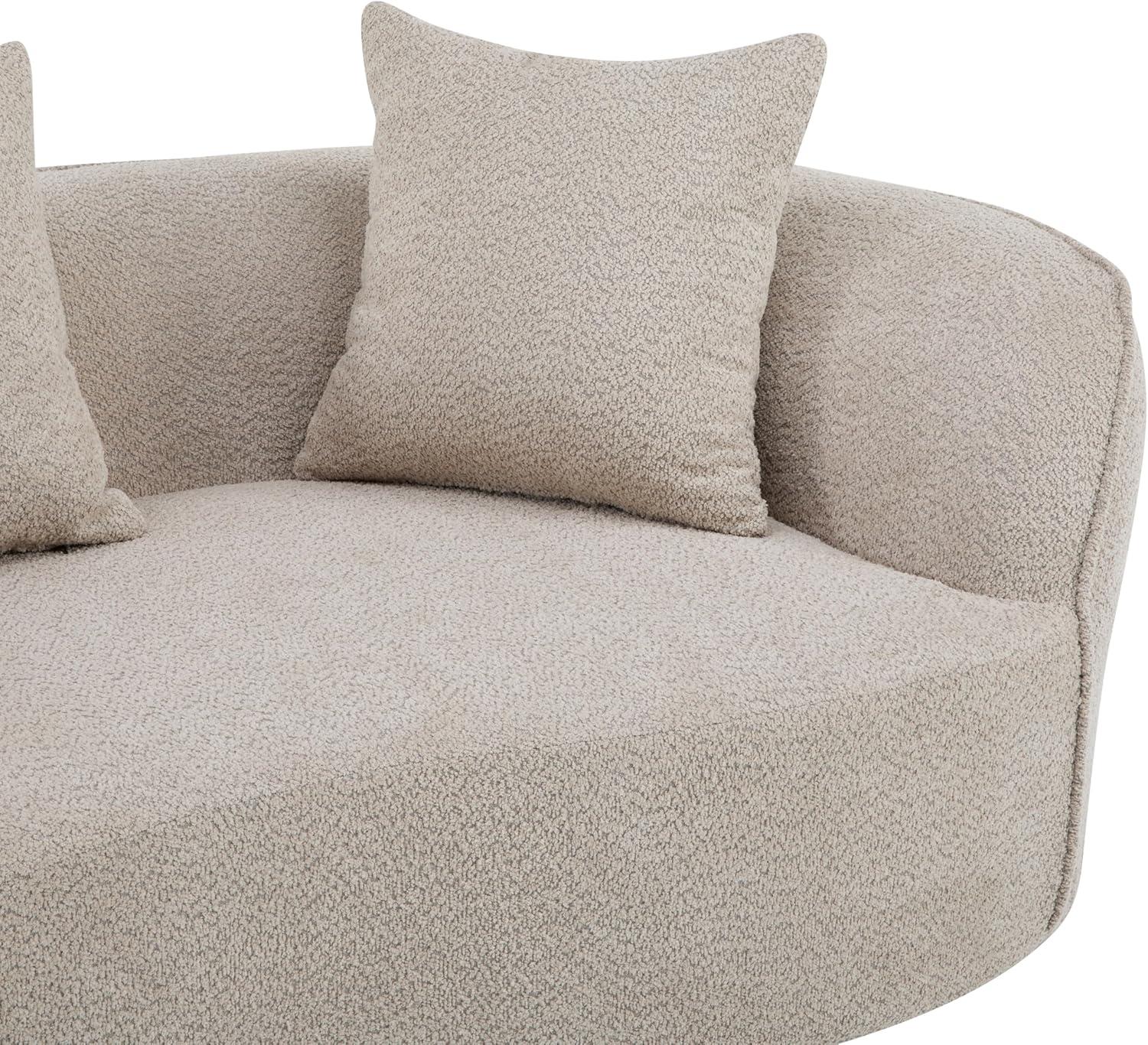 image:imageChristopher Knight Home Braebt 126 Comfy Upholstered Cloud Couch 5Seater Sofa Couches Curved Modular Sectional Sofa with 4 Throw Pillows for Living Room Study No Assembly Required AlmondAlmond