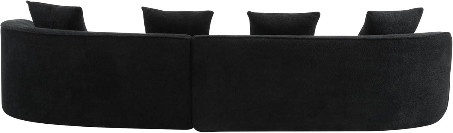 image:imageChristopher Knight Home Braebt 126 Comfy Upholstered Cloud Couch 5Seater Sofa Couches Curved Modular Sectional Sofa with 4 Throw Pillows for Living Room Study No Assembly Required AlmondBlack
