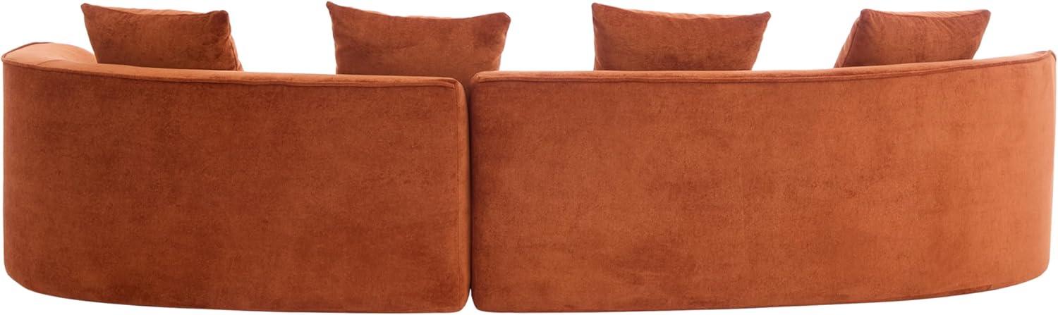 image:imageChristopher Knight Home Braebt 126 Comfy Upholstered Cloud Couch 5Seater Sofa Couches Curved Modular Sectional Sofa with 4 Throw Pillows for Living Room Study No Assembly Required AlmondDark Orange