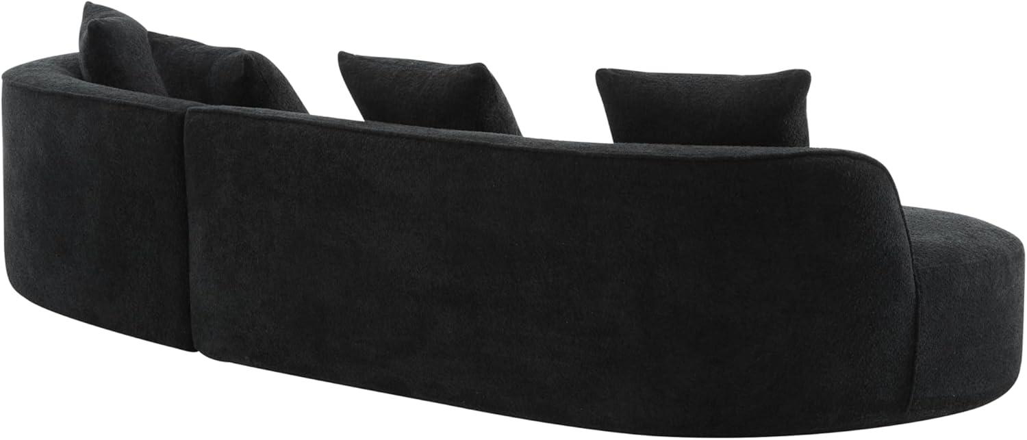 image:imageChristopher Knight Home Braebt 126 Comfy Upholstered Cloud Couch 5Seater Sofa Couches Curved Modular Sectional Sofa with 4 Throw Pillows for Living Room Study No Assembly Required AlmondBlack