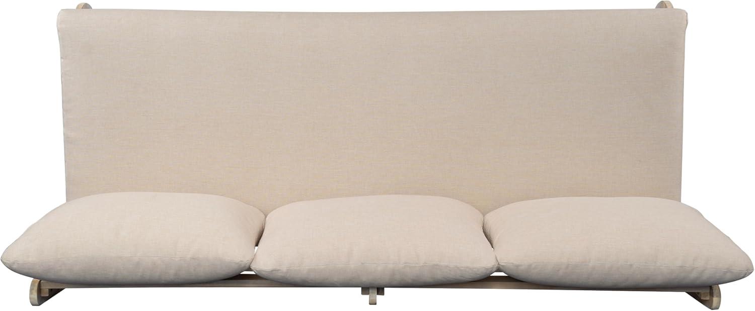 image:imageChristopher Knight Home Poppy Acacia Wood Outdoor 3 Seater Sofa with Cushion Wooden Patio Sofa Couch with Cushion Comfy Armless Cloud Sofa Couch Patio Furniture Sofa Set TeakBeigeAntique Greygrey