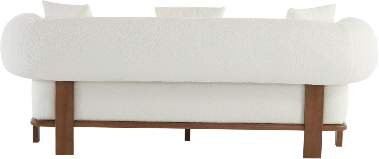 image:imageChristopher Knight Home Yule Living Room Wooden 3Seater SofaBoucle Fabric Upholstered Lounge Sofa CouchHome OfficeBedroom Sofa Chair with Accent PillowComfy Reading Cloud SofaMilky White BrownMilky White Brown