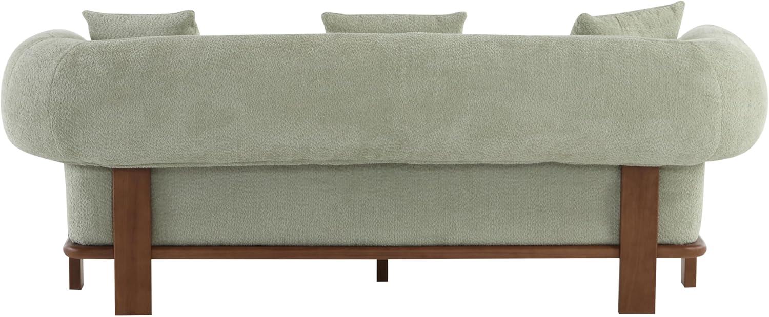 image:imageChristopher Knight Home Yule Living Room Wooden 3Seater SofaBoucle Fabric Upholstered Lounge Sofa CouchHome OfficeBedroom Sofa Chair with Accent PillowComfy Reading Cloud SofaMilky White BrownLight Green Brown