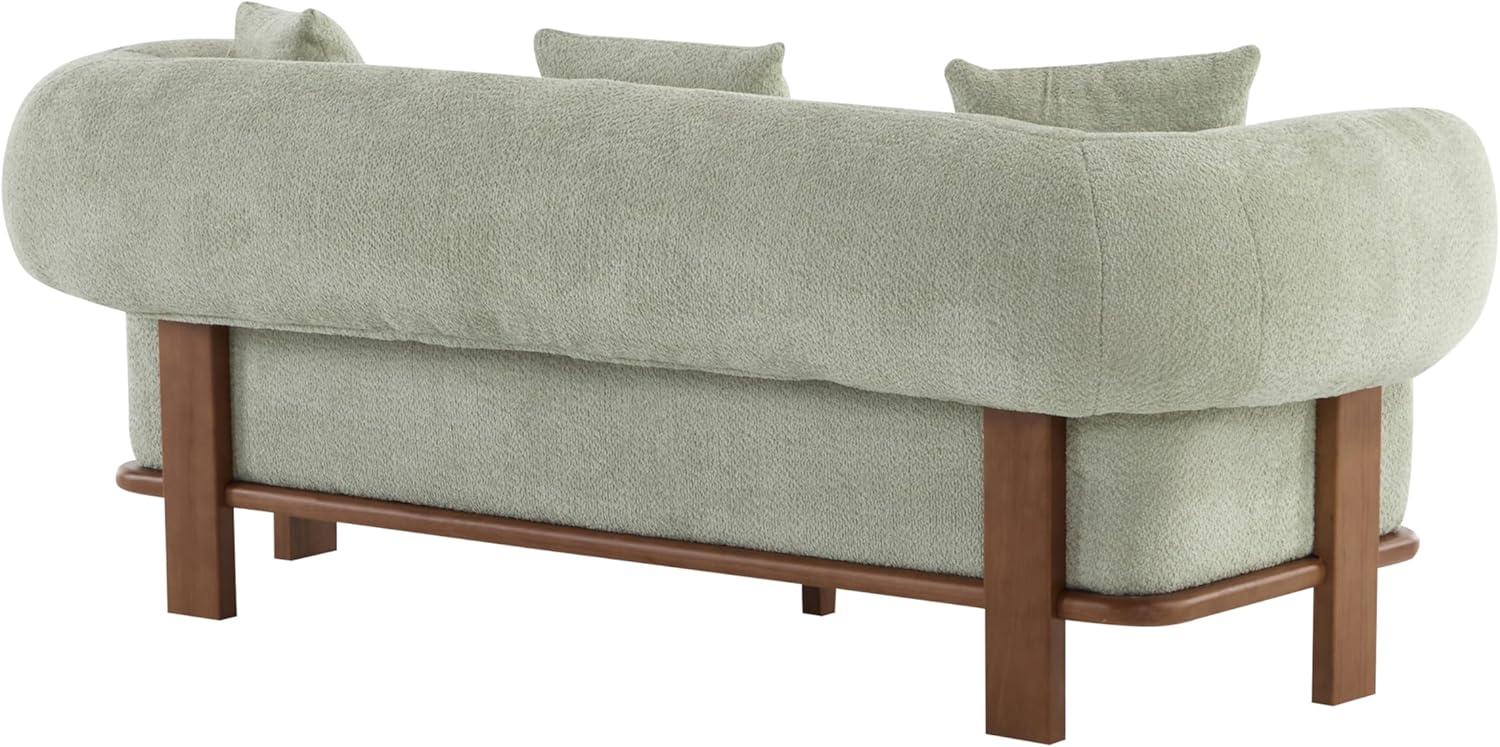 image:imageChristopher Knight Home Yule Living Room Wooden 3Seater SofaBoucle Fabric Upholstered Lounge Sofa CouchHome OfficeBedroom Sofa Chair with Accent PillowComfy Reading Cloud SofaMilky White BrownLight Green Brown
