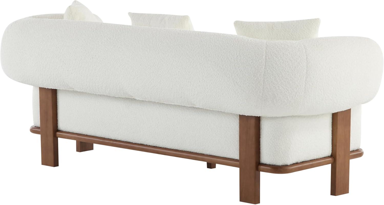 image:imageChristopher Knight Home Yule Living Room Wooden 3Seater SofaBoucle Fabric Upholstered Lounge Sofa CouchHome OfficeBedroom Sofa Chair with Accent PillowComfy Reading Cloud SofaMilky White BrownMilky White Brown