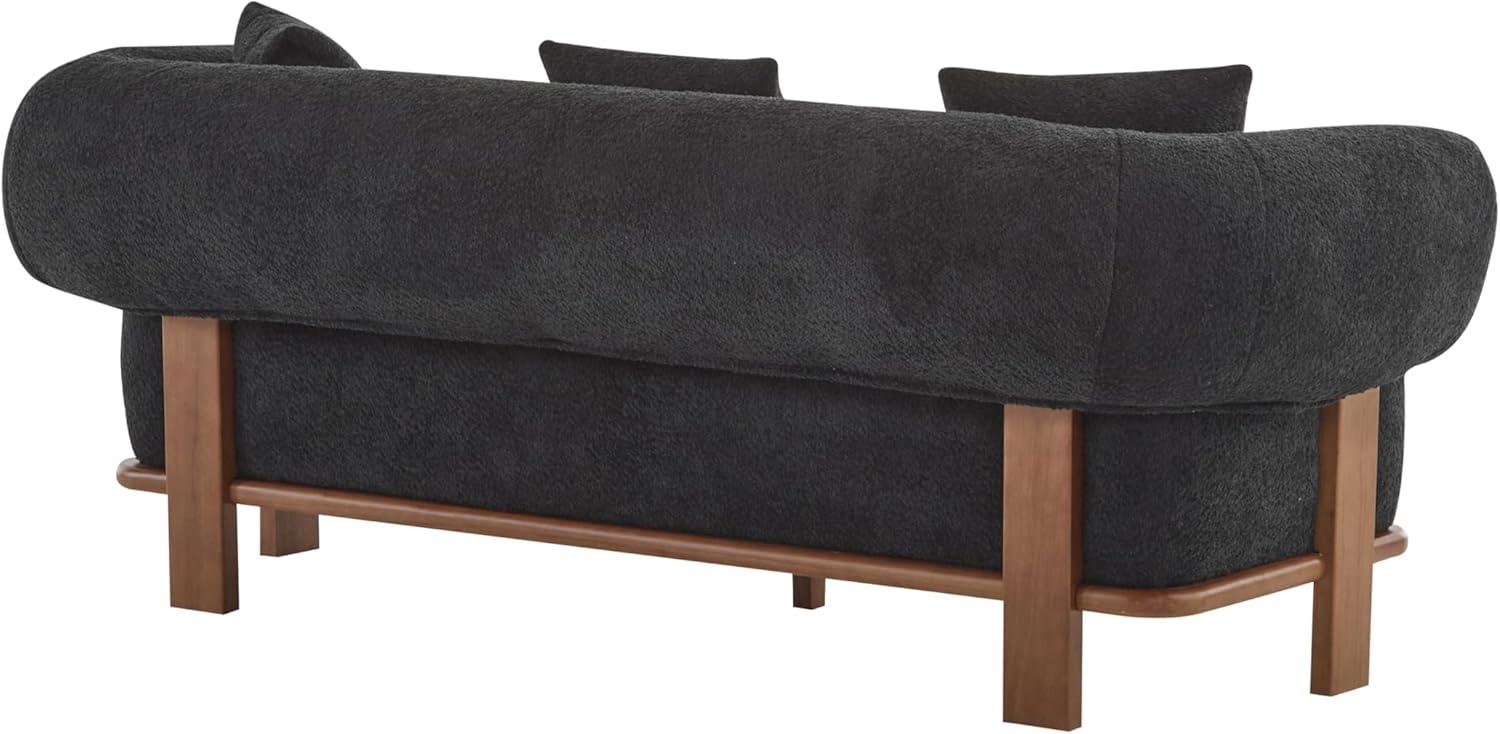 image:imageChristopher Knight Home Yule Living Room Wooden 3Seater SofaBoucle Fabric Upholstered Lounge Sofa CouchHome OfficeBedroom Sofa Chair with Accent PillowComfy Reading Cloud SofaMilky White BrownBlack Brown