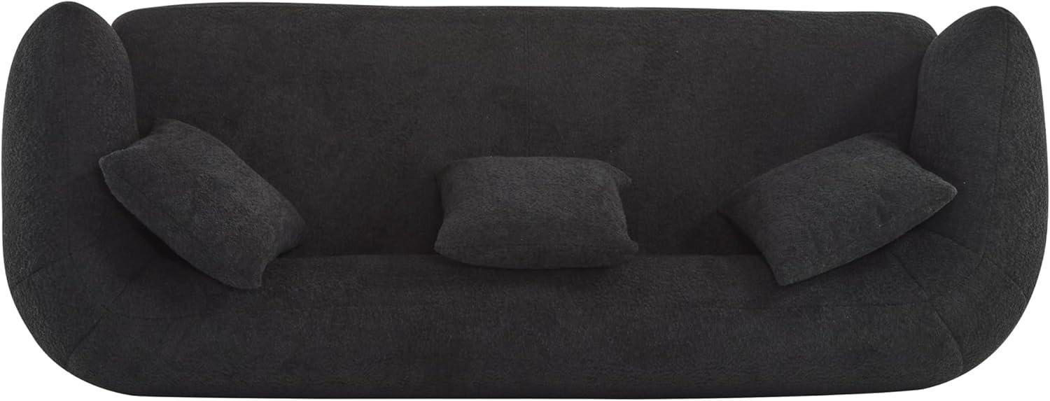 image:imageChristopher Knight Home Yule Living Room Wooden 3Seater SofaBoucle Fabric Upholstered Lounge Sofa CouchHome OfficeBedroom Sofa Chair with Accent PillowComfy Reading Cloud SofaMilky White BrownBlack Brown