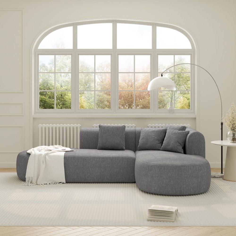 image:imageChristopher Knight Home Mirod Sectional Cornor Sofa LShaped Chaise Couch Mocular Lounge Chair Spacious Seating Couch Curve Seat with Wide Stitching Reading Sofa for Living Room Homerest GrayGrey