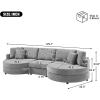 Christopher Knight Home Aekea 129″ Upholstered Sofa Couch, Modern Curved 3-Seater Sofa with 2 Throw Pillows, Cozy Chenille Fabric Sectional Sofa Lounge Couch for Living Room Home Office, Dark Gray