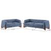 Christopher Knight Home Almad 2 Pieces Sofa Couch Set, Cozy 3-Seater Sofa and Loveseat for Living Room, Upholstered Couch Chair, Soft Seating Lounge Sofa with Wood Frame, Boucle Fabric, Navy Blue(Navy Blue)