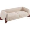 Christopher Knight Home Almad 2 Pieces Sofa Couch Set, Cozy 3-Seater Sofa and Loveseat for Living Room, Upholstered Couch Chair, Soft Seating Lounge Sofa with Wood Frame, Boucle Fabric, Navy Blue(Almond)