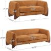 Christopher Knight Home Almad 2 Pieces Sofa Couch Set, Cozy 3-Seater Sofa and Loveseat for Living Room, Upholstered Couch Chair, Soft Seating Lounge Sofa with Wood Frame, Boucle Fabric, Navy Blue(Caramel)